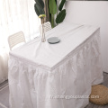 Jupe de table en plastique de couleur unie blanche pe / peva